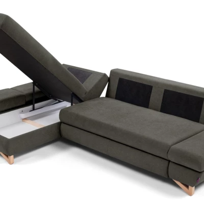 Rozkládací rohová sedačka GULEPA 1 - ocelová šedá 1, levý roh