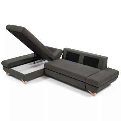 Rozkládací rohová sedačka GULEPA 1 - ocelová šedá 1, levý roh