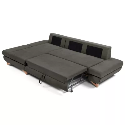 Rozkládací rohová sedačka GULEPA 1 - ocelová šedá 1, levý roh