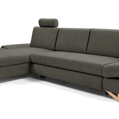 Rozkládací rohová sedačka GULEPA 1 - ocelová šedá 1, levý roh