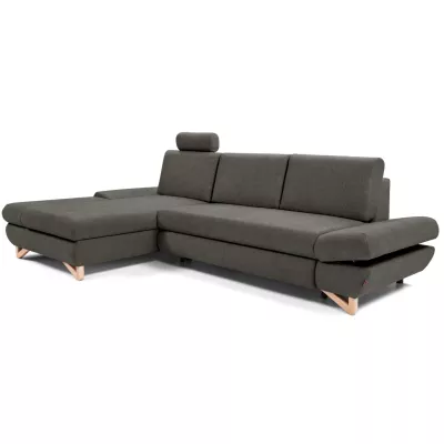 Rozkládací rohová sedačka GULEPA 1 - ocelová šedá 1, levý roh