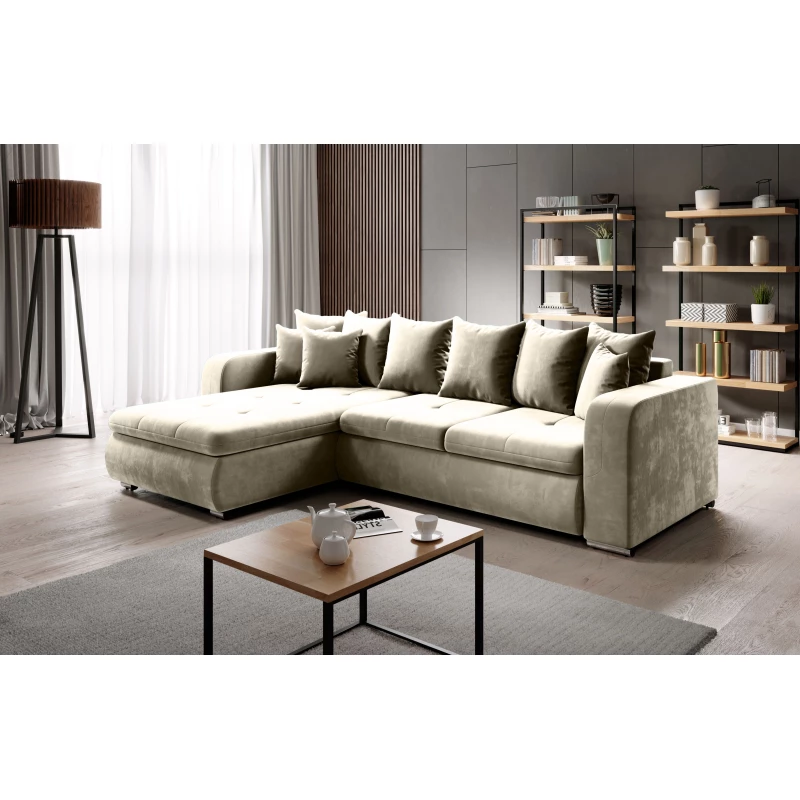 Rohová sedací souprava DAFNI MINI - béžová, levý roh