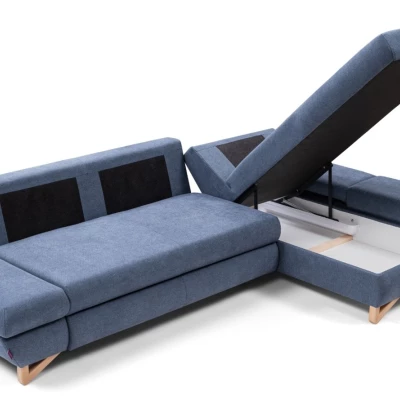 Rozkládací rohová sedačka GULEPA 1 - modrá, pravý roh