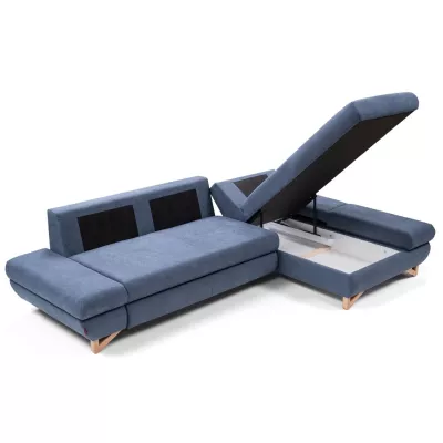 Rozkládací rohová sedačka GULEPA 1 - modrá, pravý roh