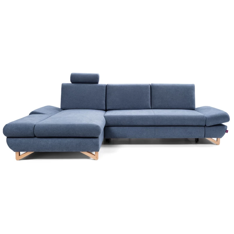 Rozkládací rohová sedačka GULEPA 1 - modrá, levý roh