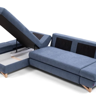 Rozkládací rohová sedačka GULEPA 1 - modrá, levý roh