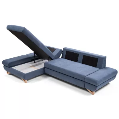 Rozkládací rohová sedačka GULEPA 1 - modrá, levý roh