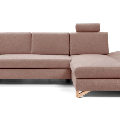 Rozkládací rohová sedačka GULEPA 1 - pastelová růžová, pravý roh