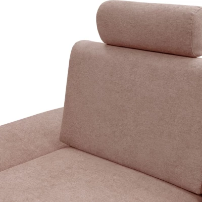 Rozkládací rohová sedačka GULEPA 1 - pastelová růžová, pravý roh