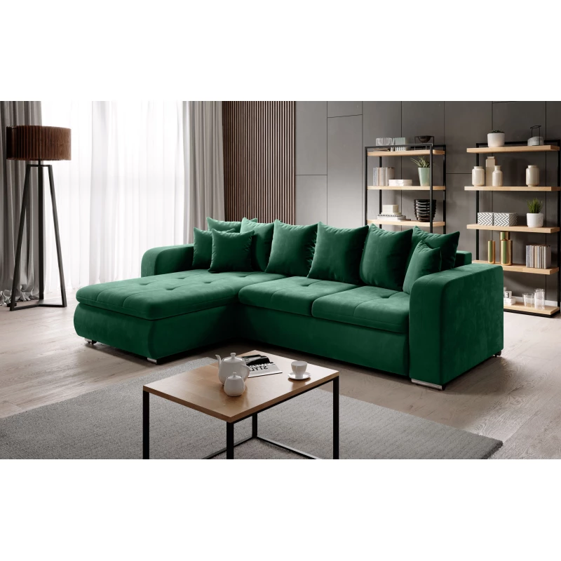 Rohová sedací souprava DAFNI MINI - zelená, levý roh