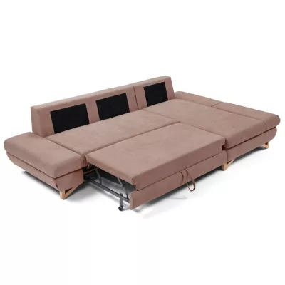 Rozkládací rohová sedačka GULEPA 1 - pastelová růžová, pravý roh