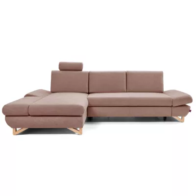 Rozkládací rohová sedačka GULEPA 1 - pastelová růžová, levý roh