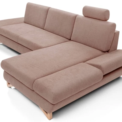 Rozkládací rohová sedačka GULEPA 1 - pastelová růžová, pravý roh