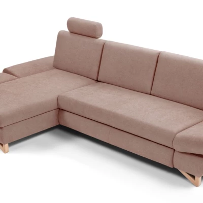 Rozkládací rohová sedačka GULEPA 1 - pastelová růžová, levý roh