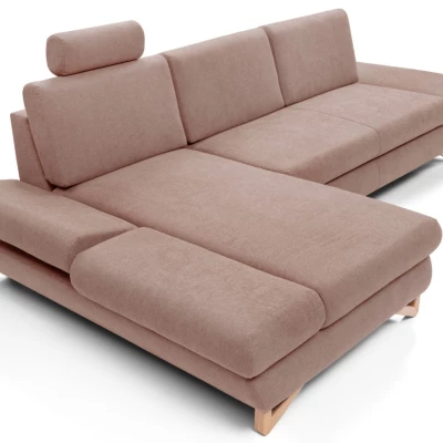 Rozkládací rohová sedačka GULEPA 1 - pastelová růžová, levý roh