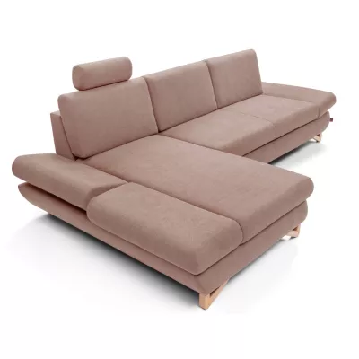 Rozkládací rohová sedačka GULEPA 1 - pastelová růžová, levý roh