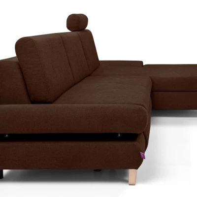 Rozkládací rohová sedačka GULEPA 1 - ořechová, pravý roh