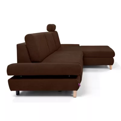 Rozkládací rohová sedačka GULEPA 1 - ořechová, pravý roh