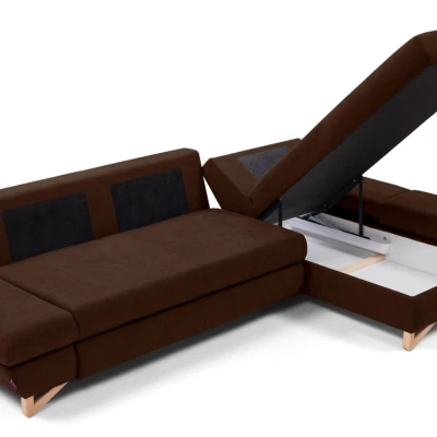 Rozkládací rohová sedačka GULEPA 1 - ořechová, pravý roh