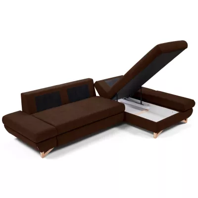 Rozkládací rohová sedačka GULEPA 1 - ořechová, pravý roh