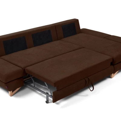 Rozkládací rohová sedačka GULEPA 1 - ořechová, pravý roh