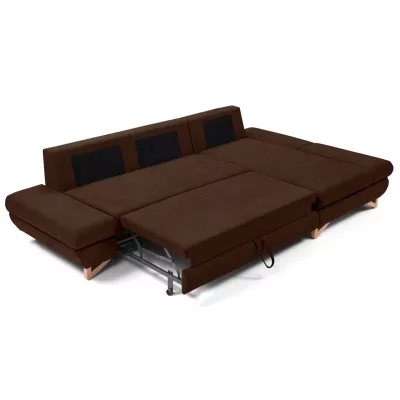 Rozkládací rohová sedačka GULEPA 1 - ořechová, pravý roh