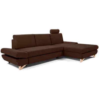 Rozkládací rohová sedačka GULEPA 1 - ořechová, pravý roh