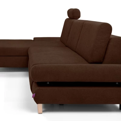 Rozkládací rohová sedačka GULEPA 1 - ořechová, levý roh