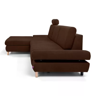 Rozkládací rohová sedačka GULEPA 1 - ořechová, levý roh