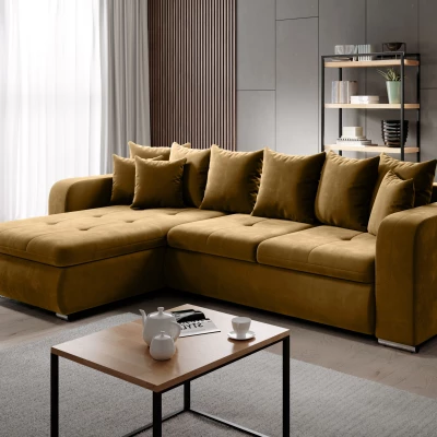 Rohová sedací souprava DAFNI MINI - hořčicová, levý roh