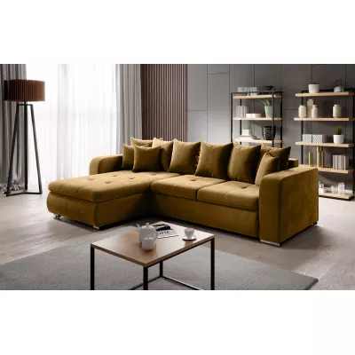 Rohová sedací souprava DAFNI MINI - hořčicová, levý roh