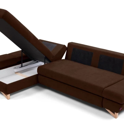 Rozkládací rohová sedačka GULEPA 1 - ořechová, levý roh