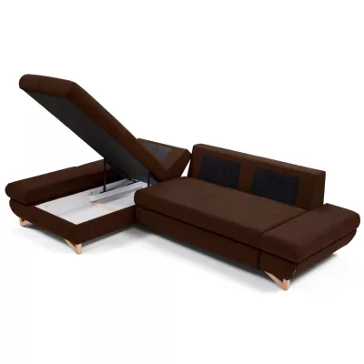 Rozkládací rohová sedačka GULEPA 1 - ořechová, levý roh