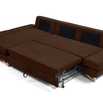 Rozkládací rohová sedačka GULEPA 1 - ořechová, levý roh