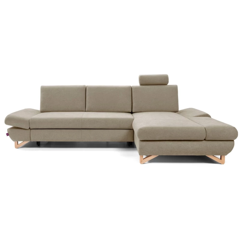 Rozkládací rohová sedačka GULEPA 1 - světlá hnědá, pravý roh