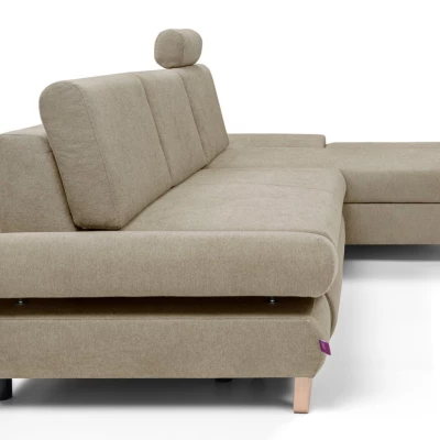 Rozkládací rohová sedačka GULEPA 1 - světlá hnědá, pravý roh