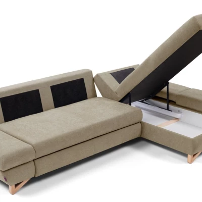 Rozkládací rohová sedačka GULEPA 1 - světlá hnědá, pravý roh