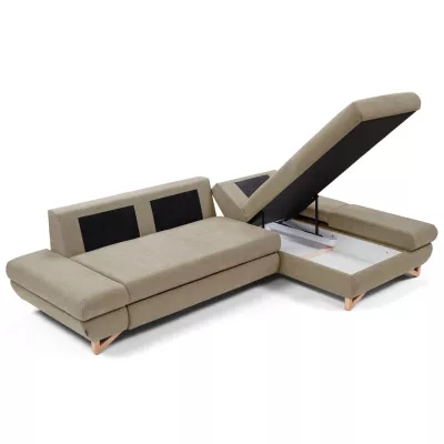 Rozkládací rohová sedačka GULEPA 1 - světlá hnědá, pravý roh
