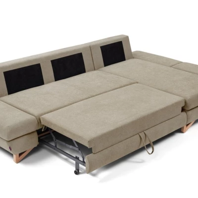 Rozkládací rohová sedačka GULEPA 1 - světlá hnědá, pravý roh