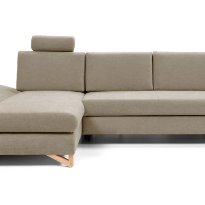 Rozkládací rohová sedačka GULEPA 1 - světlá hnědá, levý roh