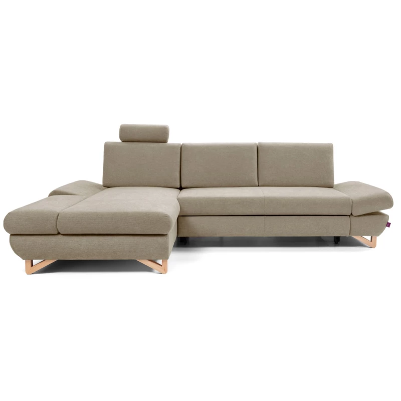 Rozkládací rohová sedačka GULEPA 1 - světlá hnědá, levý roh