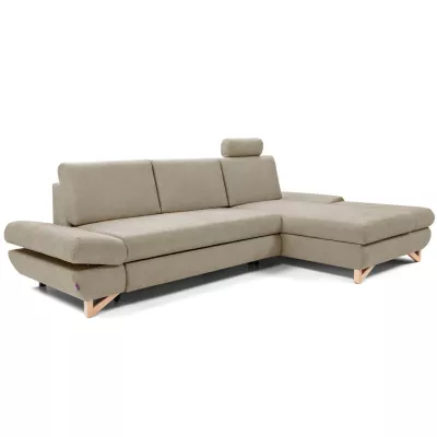 Rozkládací rohová sedačka GULEPA 1 - světlá hnědá, pravý roh