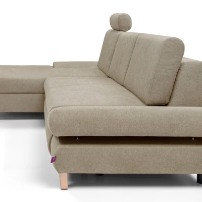 Rozkládací rohová sedačka GULEPA 1 - světlá hnědá, levý roh