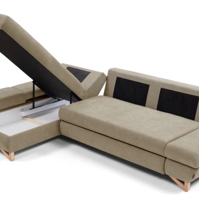 Rozkládací rohová sedačka GULEPA 1 - světlá hnědá, levý roh