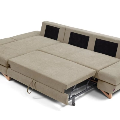 Rozkládací rohová sedačka GULEPA 1 - světlá hnědá, levý roh