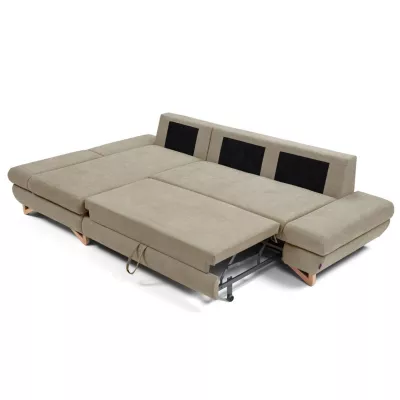 Rozkládací rohová sedačka GULEPA 1 - světlá hnědá, levý roh