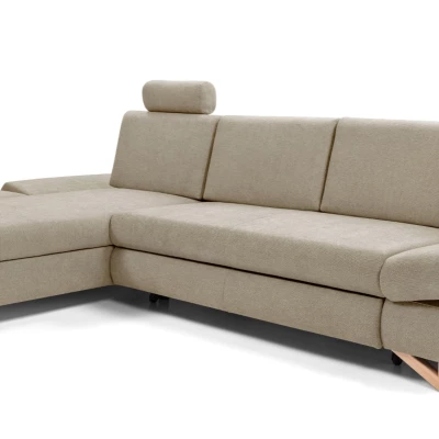 Rozkládací rohová sedačka GULEPA 1 - světlá hnědá, levý roh