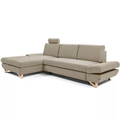 Rozkládací rohová sedačka GULEPA 1 - světlá hnědá, levý roh