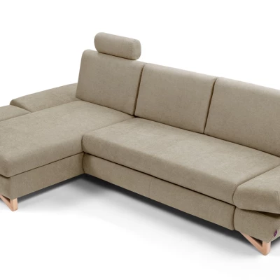 Rozkládací rohová sedačka GULEPA 1 - světlá hnědá, levý roh