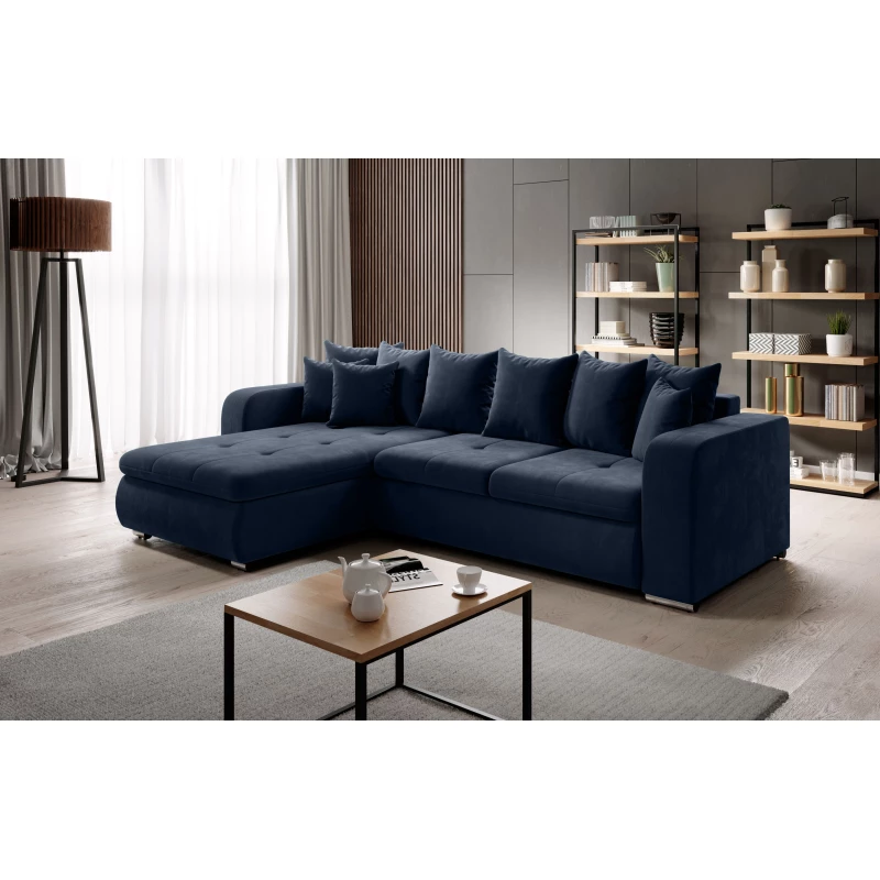Rohová sedací souprava DAFNI MINI - tmavě modrá, levý roh